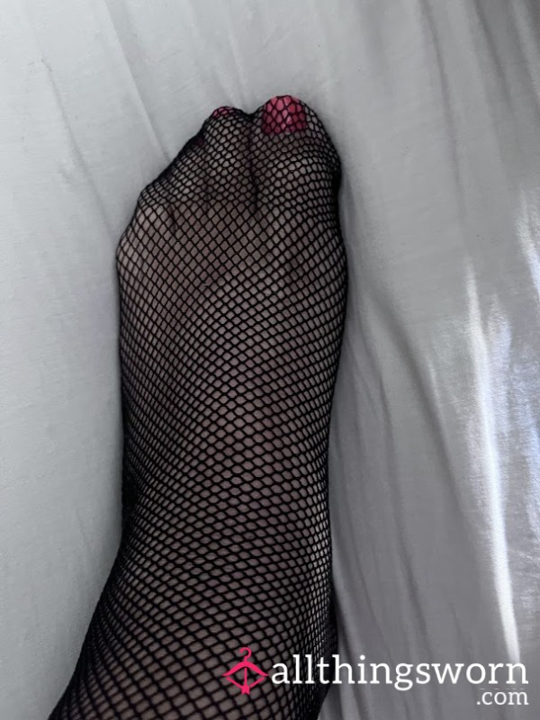 Sexy Fishnet Tights Worn Without Knickers