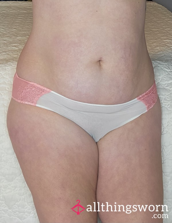 S**y Pink & Cream Sheer Panties