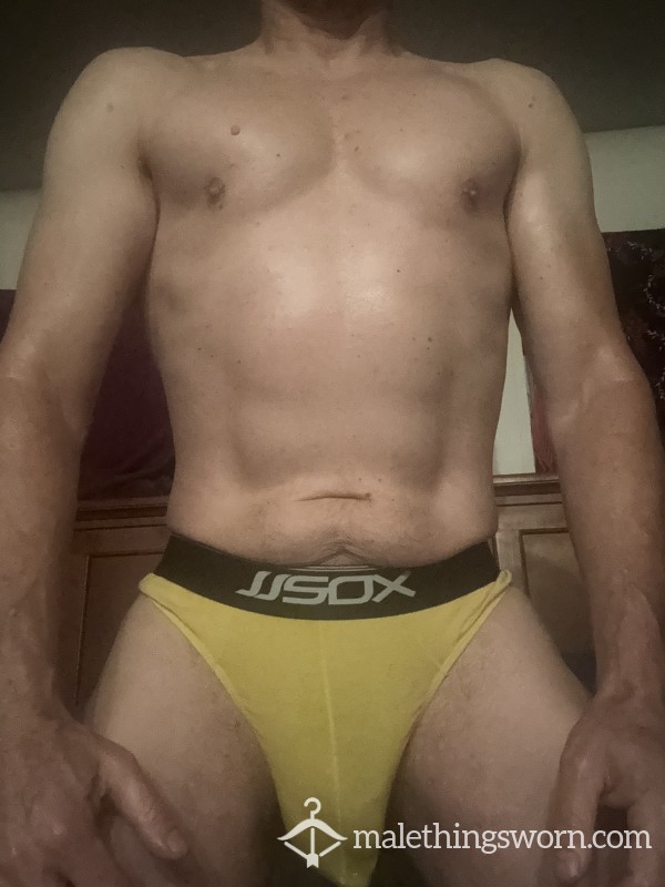 S**y Stretchy Yellow Thong, Worn At The Gym