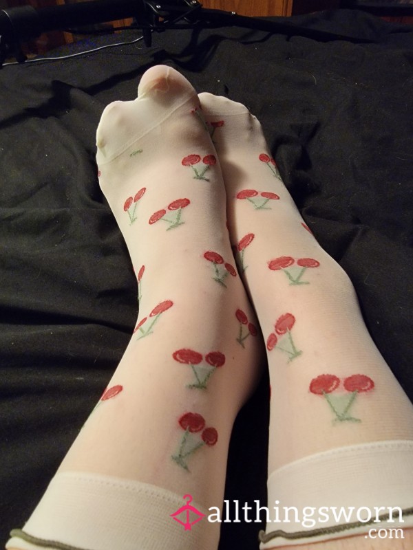Sheer Cherry Socks