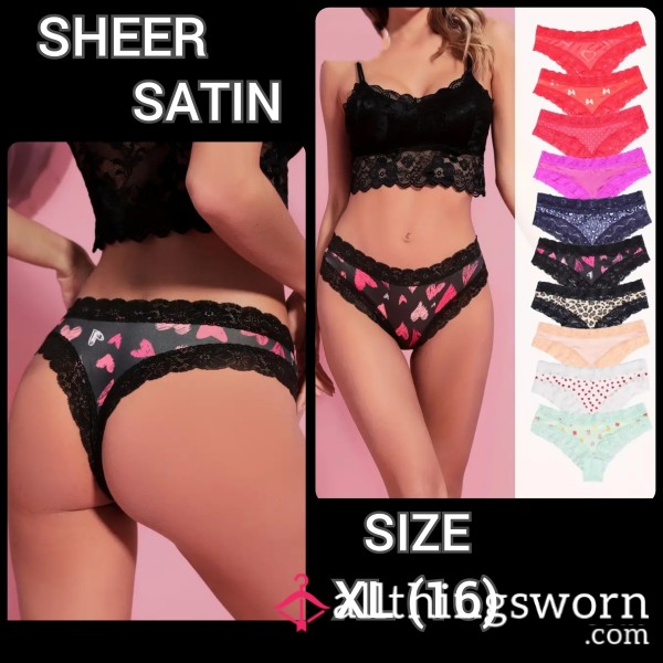 Pick A SHEER SATIN PANTIES SIZE XL-16