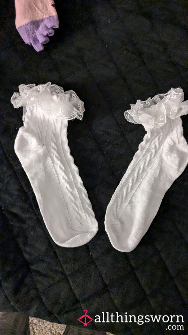 Sissy White Ruffle Socks