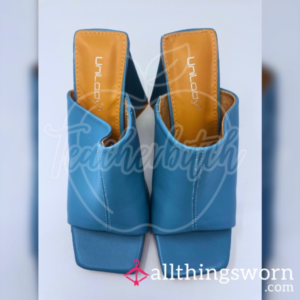 Sky Blue, Square-Toe, Block Heels | Unilady Brand | US Size 7