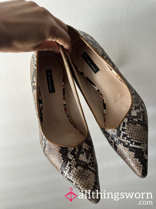 Snake Print Heels