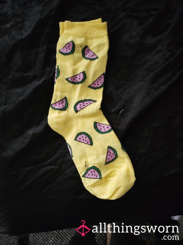 Socks Yellow With Watermelon