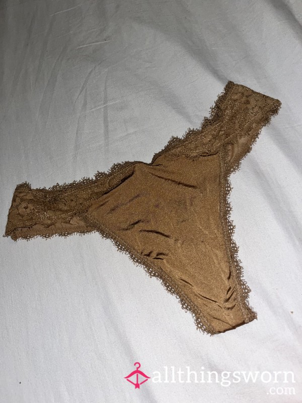 Soft Brown Lace Thong