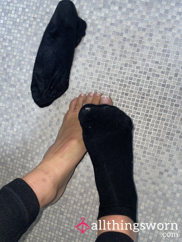 Soft, Sweaty, Black Trainer Socks