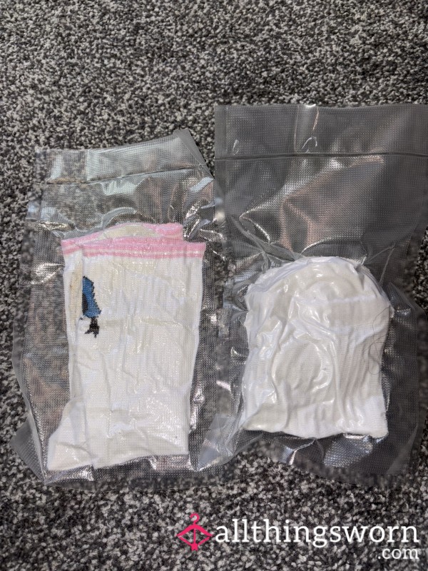 **Special Offer** 2 Pairs Of Filthy Worn Socks, Vacuum Sealed And Ready To Go!