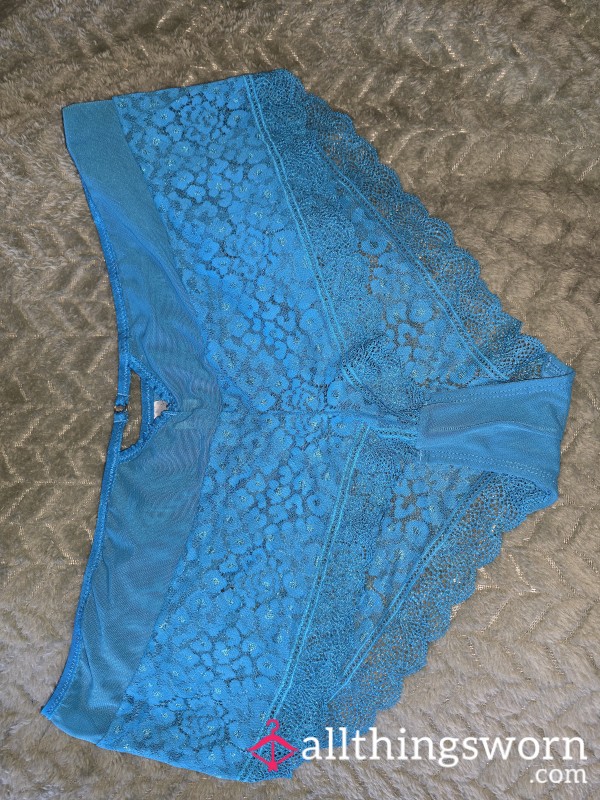 Summer Blue, Leopard Panties With Lace Detailing 🖤 Well Worn And Waiting For A Home 🖤