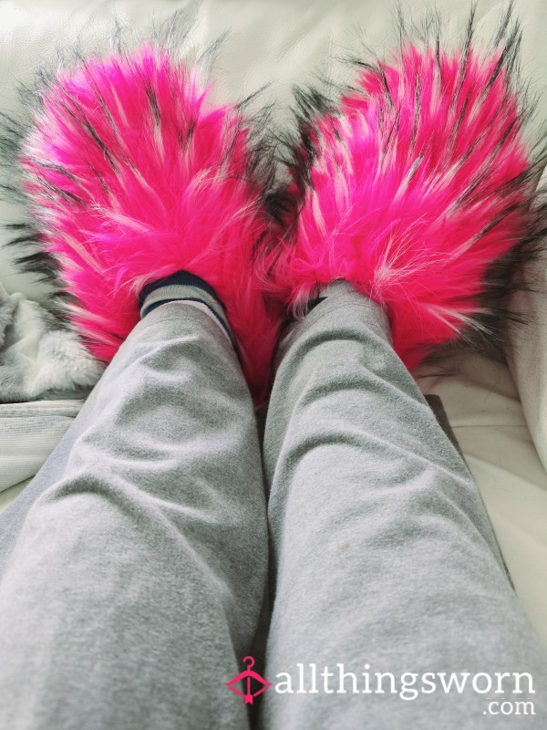 Super Fuzzy Pink Slippers