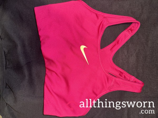 Sweaty Hot Pink Nike Sports Bra