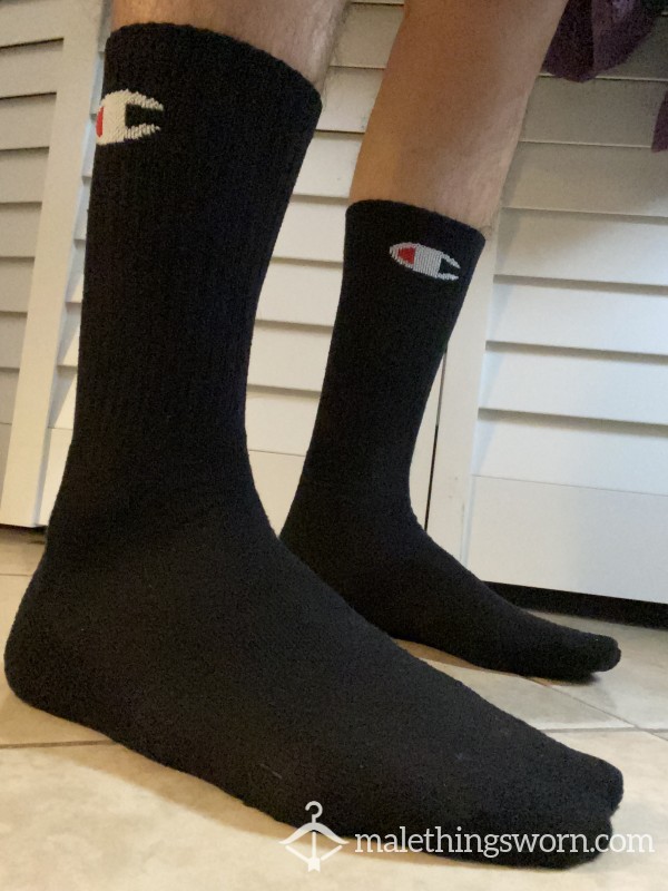 Sweaty Latin Sk*ter Boy Black Champion Socks