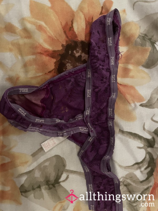 Tatty Well Worn Purple Victoria Secret Thong