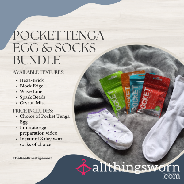 Tenga Egg & Socks Bundle | Includes 3 Day Worn Socks & 1 Minute Egg Preparation Video - From £35.00 + P&P