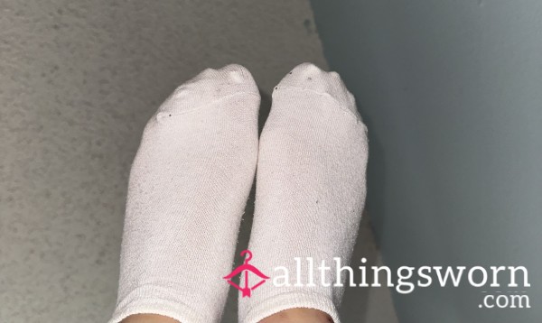 Thin White Socks Worn While At The Gym/sauna