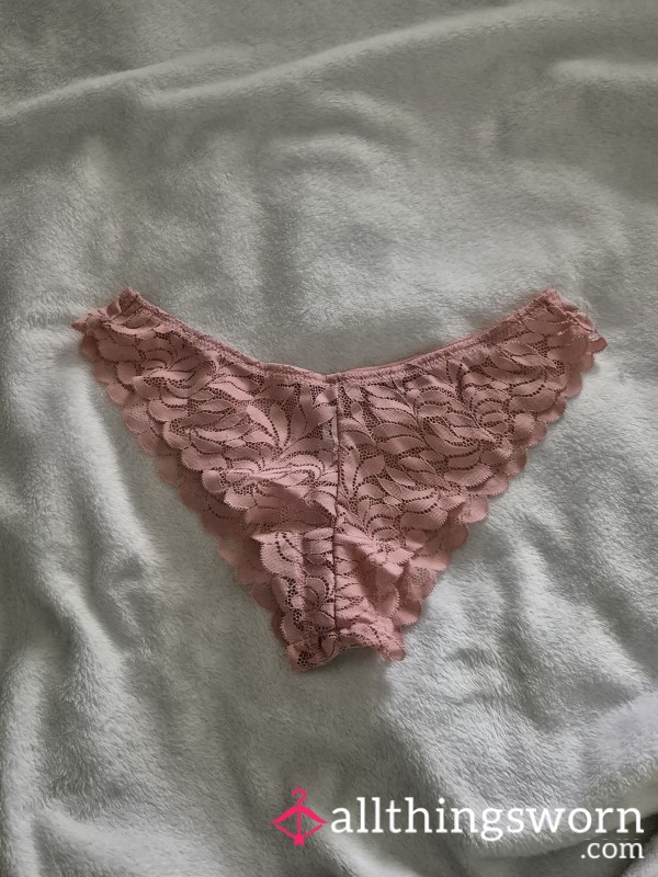 To Be Worn Pink Lace Panties 😍