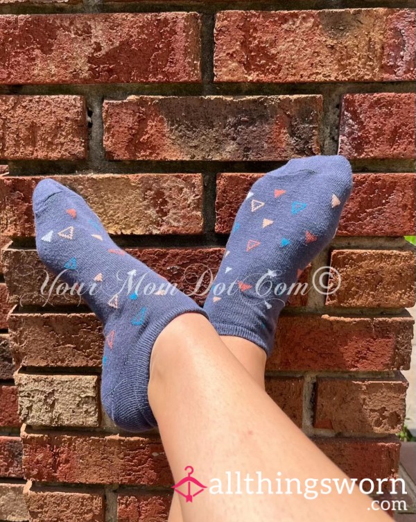 🧦 Blue Triangle Printed Workout Socks