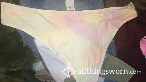 TyeDye Pale Rainbow High Cut Cotton Thong