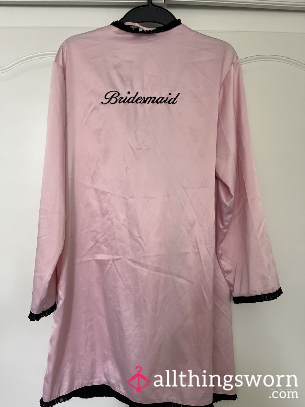 Used Bridesmaid Satin Pink Dressing Gown