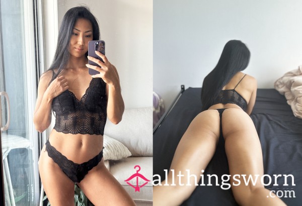 Used Lace Black Lingerie Set