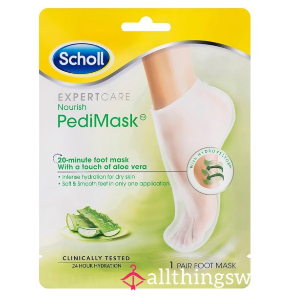 Used Slip On Foot Mask. Filled With The Skin That Has Been Slugged Off My Feet