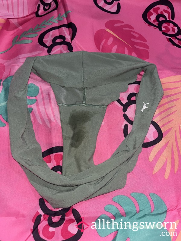 Victoria Secret Olive Green Cheeky Pantys… Soaked With My Juices