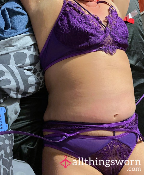 Violet Temptation: Worn Purple Lingerie