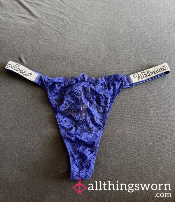 VS Blue Lace Brazilian Panties