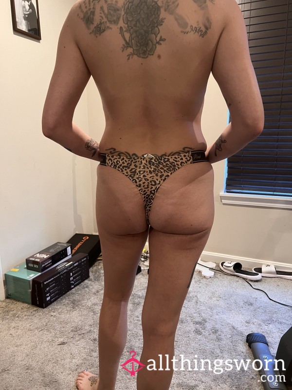 VS Cotton Leopard Print Thong