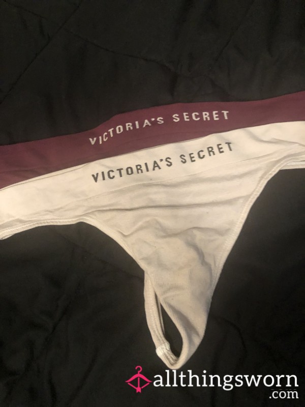 VS Thongs- White & Burgundy