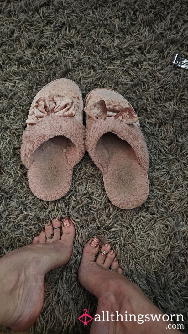 Well Worn 2 Year Old Pink Slippers