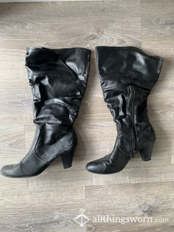 Well-Worn Black Boots