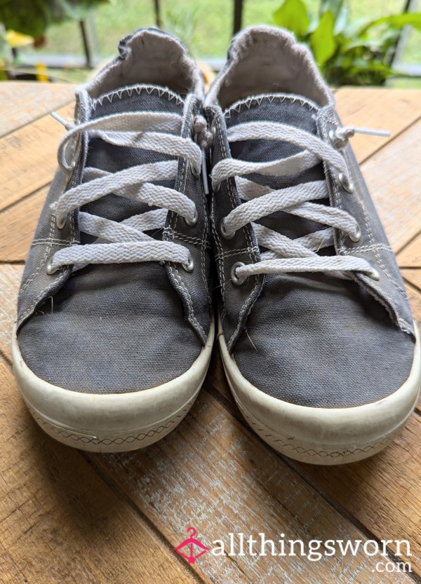 Well Worn Blue Slip On Sneakers