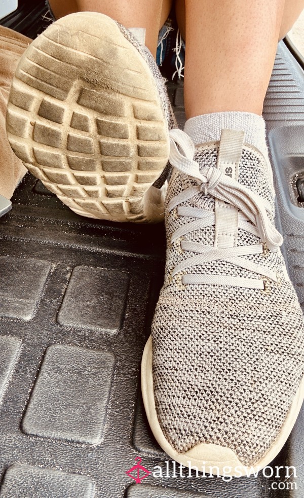 Well-Worn Gray Adidas CloudFoam Sneakers