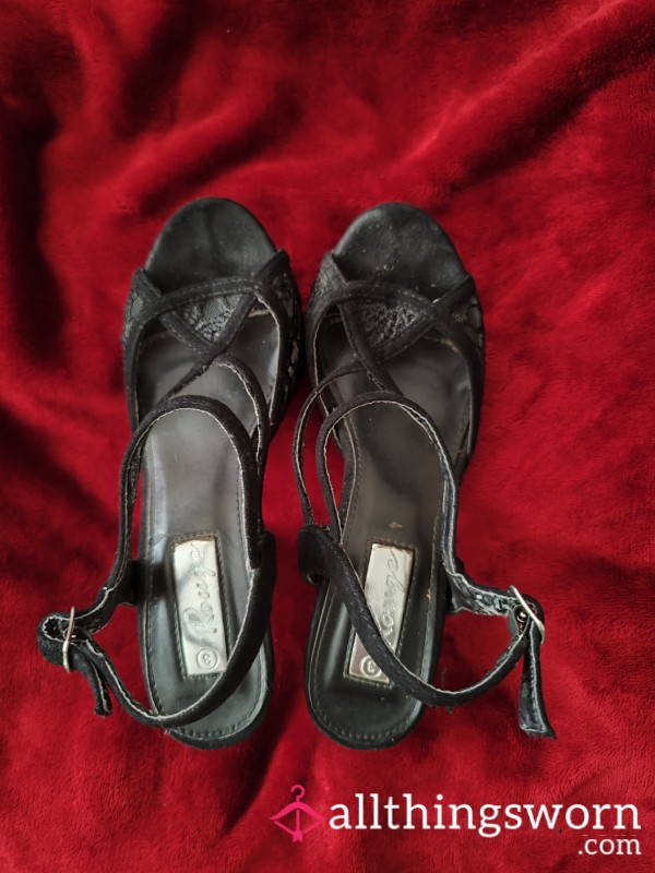 Well Worn Heels. 6 Years Of Wear. Footprints Imprinted On The Soles