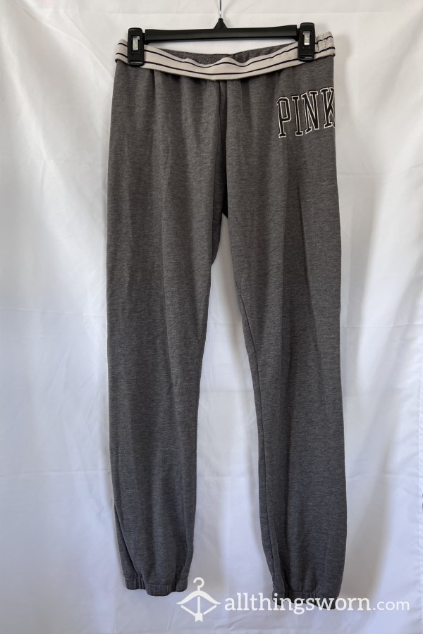 Well Worn Small PINK Grey Comfy Sweatpants