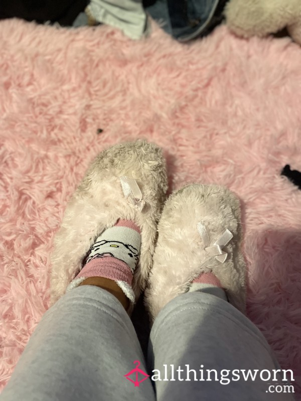 Well Worn Pink Princess Slippers 🌸