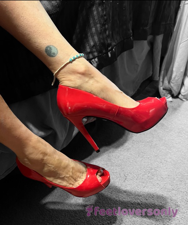 Well Worn Sexy Red High Heels!!!