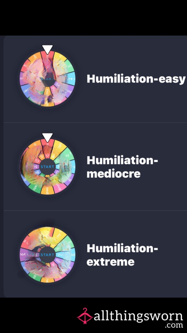 Wheel Of Humiliation- Easy/mediocre/extreme 😈