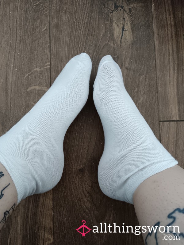 White Ankle Socks UK Size 6 - Let Me Make Them Smelly/Dirty 4 You