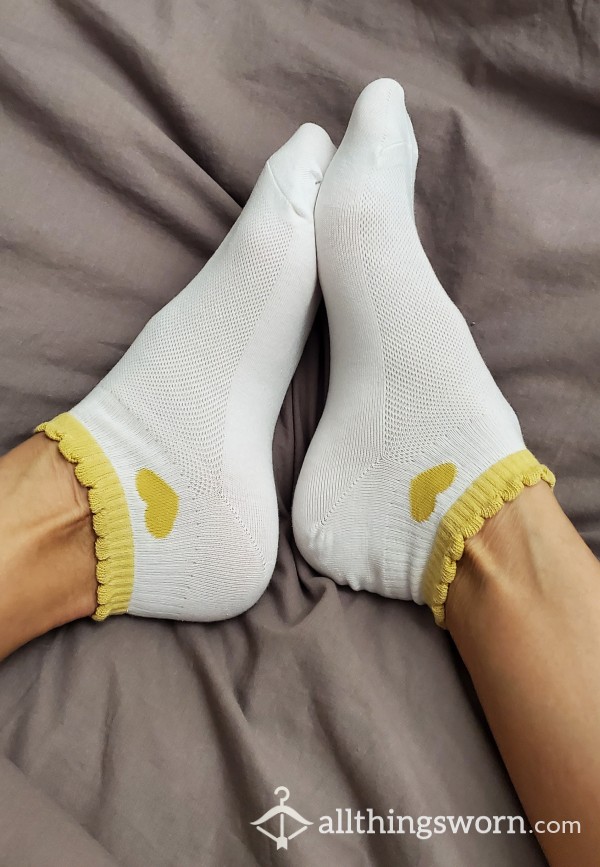 Clearance.White Ankle Socks ❤️ 💙 💜 /2 Days Wear