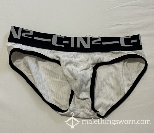 White & Black C-IN2 Briefs Size L