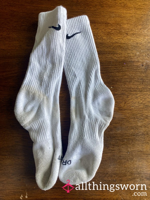 White Calf High Nike Socks