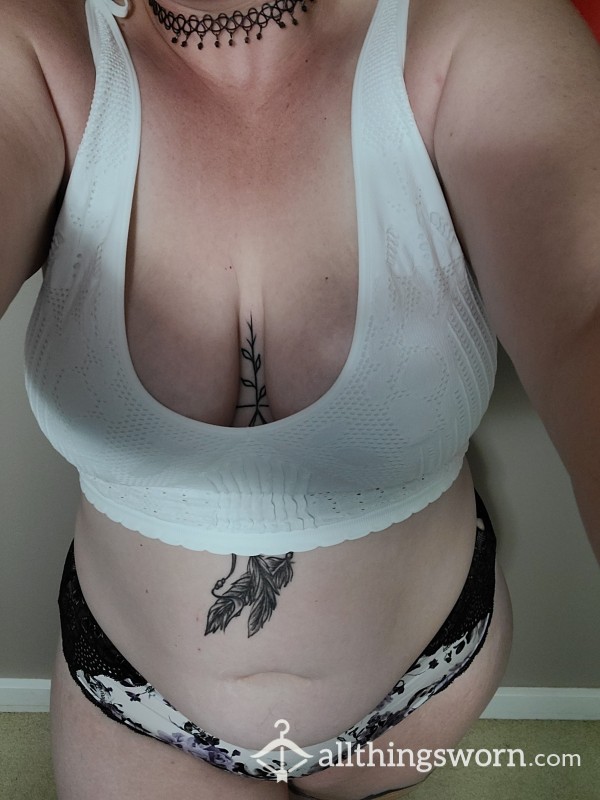 White Cami/Bralette - XXL - Nylon - No Pads