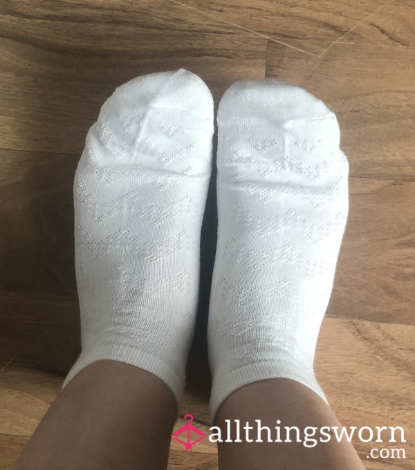 🤍 White Cotton Ankle Socks With Muster 🤍