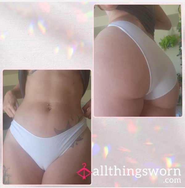 White Cotton Seamless Cheekys