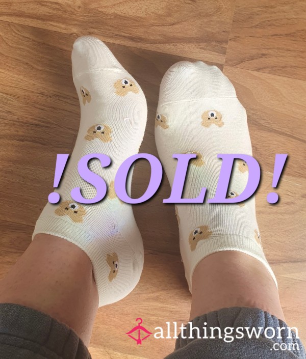 🐻🤍 White Cotton Socks With Bear Pattern 🤍🐻