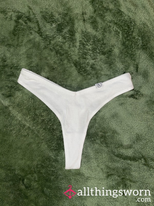 White Cotton Thong