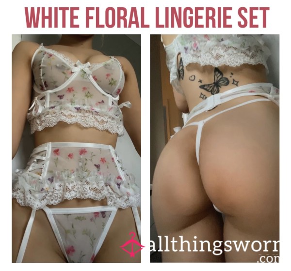 White Flor*l Lingerie Set🌷