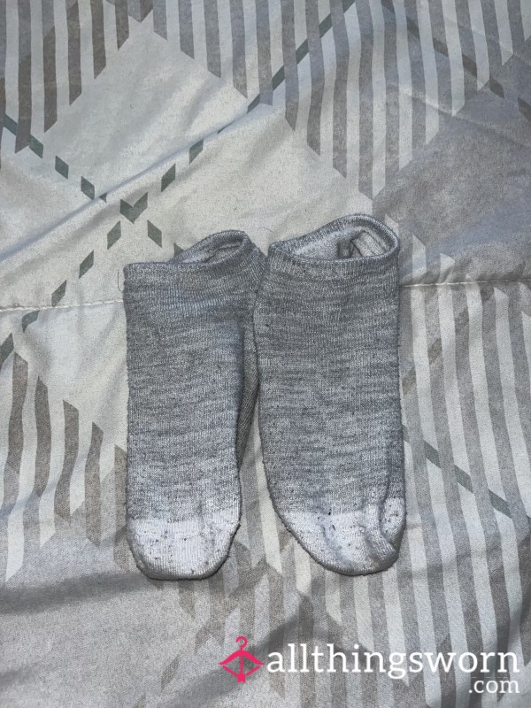 White & Grey Ankle Socks